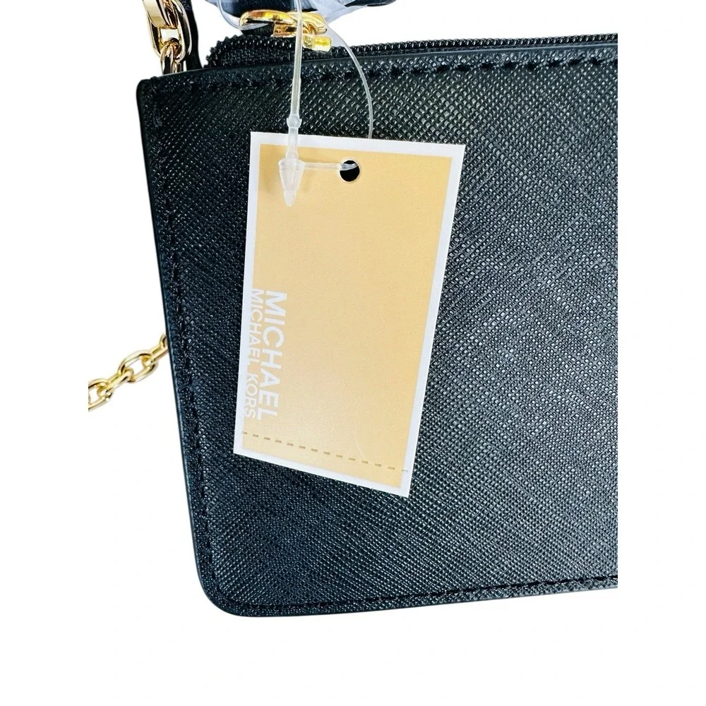 Michael‎ Kors Small Saffiano Leather Envelope Crossbody/Clutch Bag Black NWT
